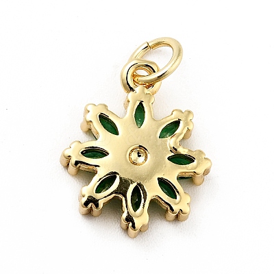 Rack Plating Brass Micro Pave Cubic Zirconia Charms ZIRC-F129-34A-G-1