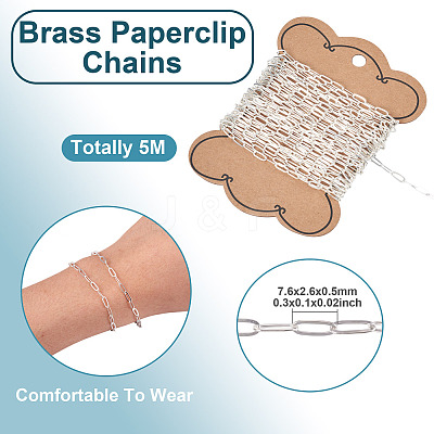 5M Brass Paperclip Chains CHC-TA0001-39S-1