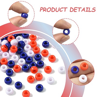 600Pcs 3 Colors Opaque Plastic Beads KY-FS0001-39-1