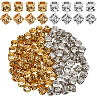 100Pcs 2 Colors Tibetan Style European Beads TIBEB-SP0001-01-1
