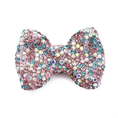 Bowknot Shape Polymer Clay Rhinestone Beads CLAY-NH0001-05E-1