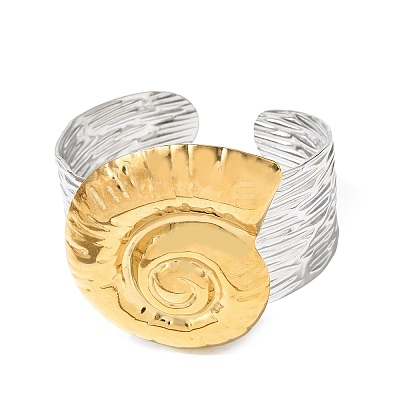 Hammered 304 Stainless Steel Cuff Bangles for Women BJEW-Z177-01GP-05-1