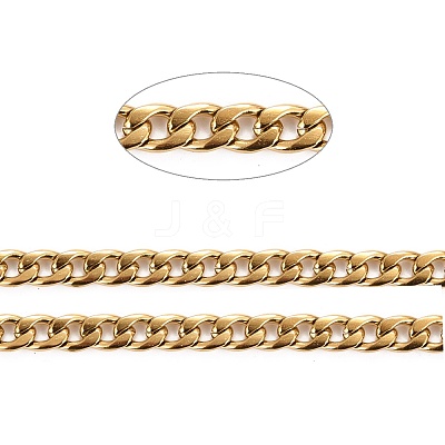 PVD Vacuum Plating 304 Stainless Steel Cuban Link Chains CHS-K016-02A-G-1