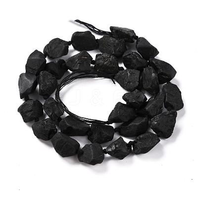 Rough Raw Natural Black Spinel Beads Strands G-G010-10-1
