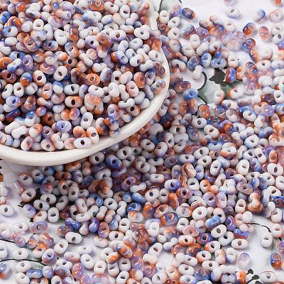 Two Tone Baking Paint Glass Seed Beads SEED-C003-01C-1