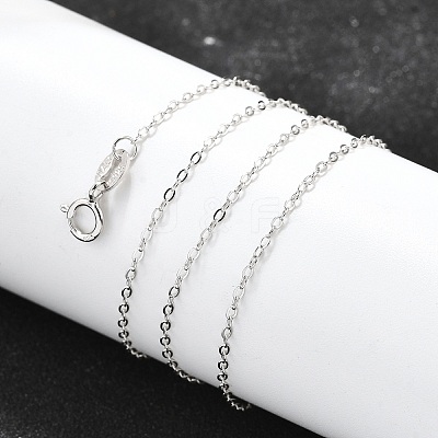 Anti-Tarnish Rhodium Plated Sterling Silver Necklaces X-STER-M034-32A-1