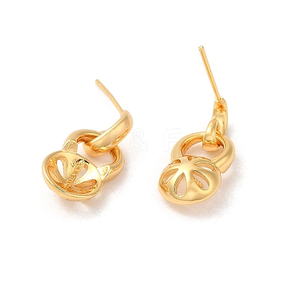 Brass Stud Earring Findings KK-M270-32G-1