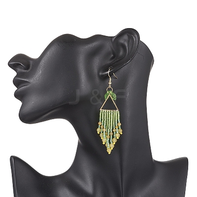 3Pair 304 Stainless Steel Leaf Dangle Earrings EJEW-MZ00513-1