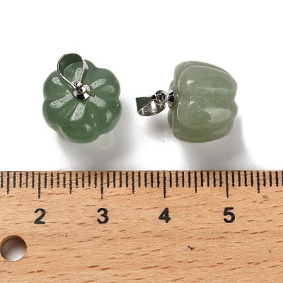 Natural Green Aventurine Pumpkin Charms G-K338-27P-06-1