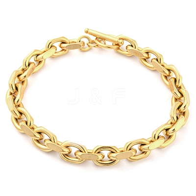 Ion Plating(IP) 304 Stainless Steel Cable Chain Bracelets BJEW-L631-27G-1