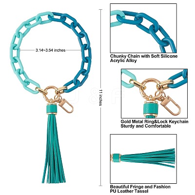 Chain Link Wristlet Keychain HJEW-SW00013-07-1