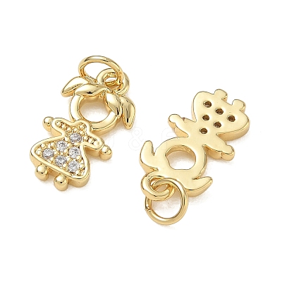 Brass Micro Pave Clear Cubic Zirconia Pendants CU-CBA9AFC-01G-34-1