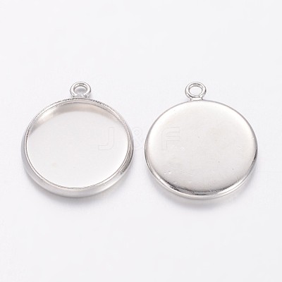 Brass Blank Pendant Cabochon Settings X-KK-B534-N-1