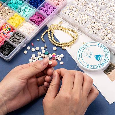 DIY Heishi Bead Style Stretch Bracelets Making Kits DIY-JP0005-86-1