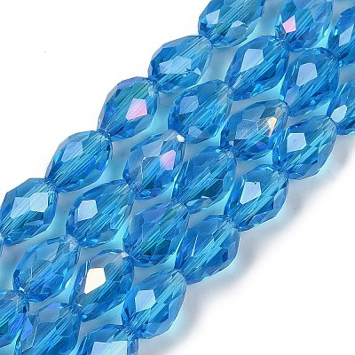 Transparent Electroplate Glass Beads Strands EGLA-N013-T4mm-B17-1