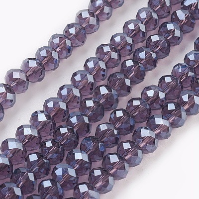 Electroplate Glass Beads Strands GLAA-K027-PL-A05-1