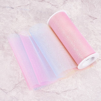 Polyester Deco Mesh Ribbons OCOR-WH0020-02A-1