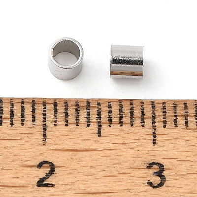 Rhodium Plated 925 Sterling Silver Crimp Beads STER-Z006-01E-P-1