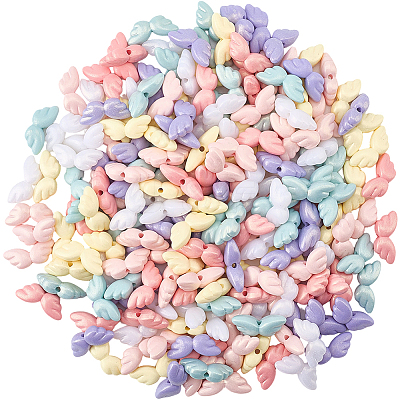 200Pcs UV Plating Opaque Acrylic Beads OACR-PA0001-89-1