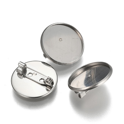 Non-Tarnish 304 Stainless Steel Brooch Findings LS-X-STAS-F191-04P-20mm-1