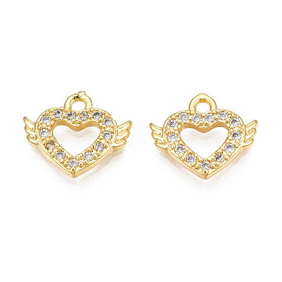 Brass Micro Pave Cubic Zirconia Charms KK-N231-245-1