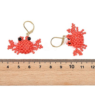 Glass Seed Bead Leverback Dangle Earrings EJEW-MZ00771-1