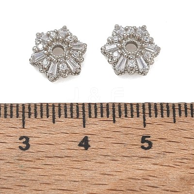 Brass Micro Pave Cubic Zirconia Bead Caps CU-CBA6E4E-03P-1