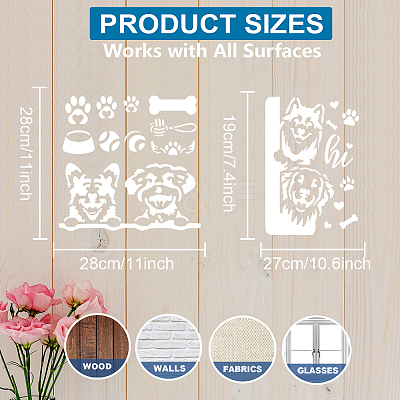 1 Set PET Hollow Out Drawing Painting Stencils DIY-MA0005-25-1