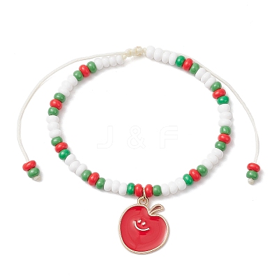 9Pcs Fruit Theme Alloy Enamel Charm Bracelets BJEW-MZ00206-07-1