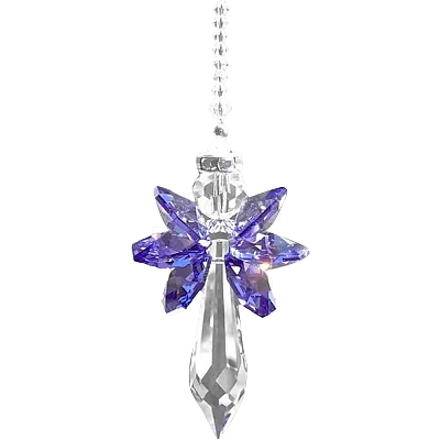 Glass Angel Pendant Decorations HJEW-PW0002-03E-1