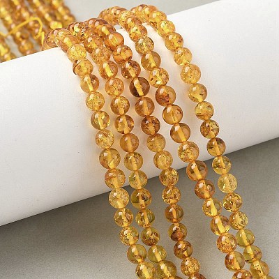 Natural Amber Beads Strands G-L095-B01-5mm-02-1