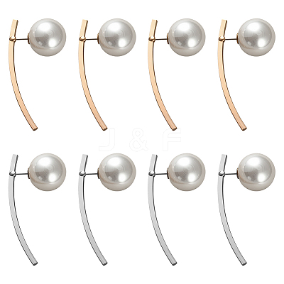 4 Pairs 2 Colors Iron Round Stud Earrings EJEW-HY0001-57-1