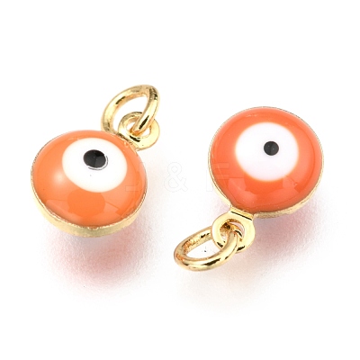 Brass Enamel Beads X-KK-B024-02G-H-1
