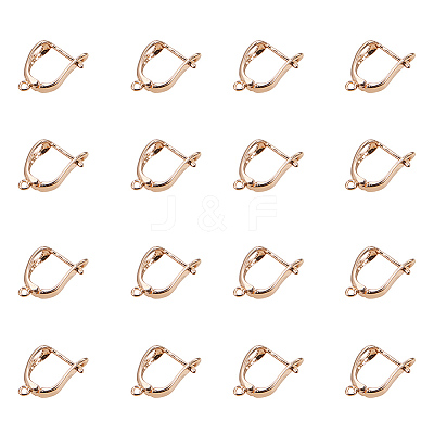 Brass Hoop Earring Findings with Latch Back Closure KK-L148-07-1