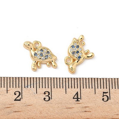 Brass Micro Pave Cubic Zirconia Charms X1-KK-C099-01G-G-1