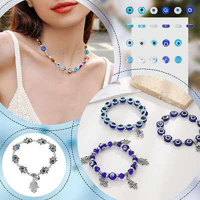 220Pcs 11 Styles Handmade Evil Eye Lampwork Beads LAMP-AR0001-47-1