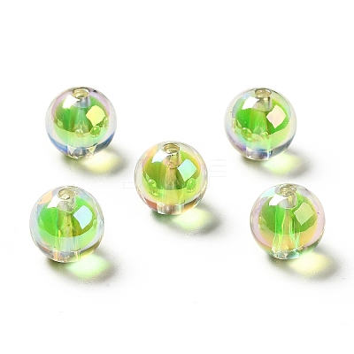 Two Tone UV Plating Rainbow Iridescent Acrylic Beads TACR-D010-03A-05-1