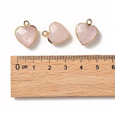 Electroplate Natural Rose Quartz Pendants G-T112-03H-1