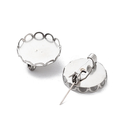 Non-Tarnish 304 Stainless Steel Brooch Base Settings FIND-D035-03B-P-1