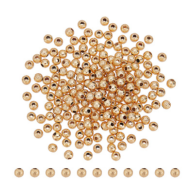 200Pcs Textured Brass Beads KK-UN0005-80G-1