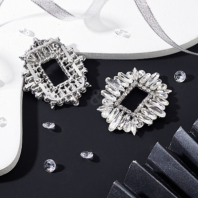 Alloy Crystal Rhinestone Shoe Decoration DIY-FG0003-75-1