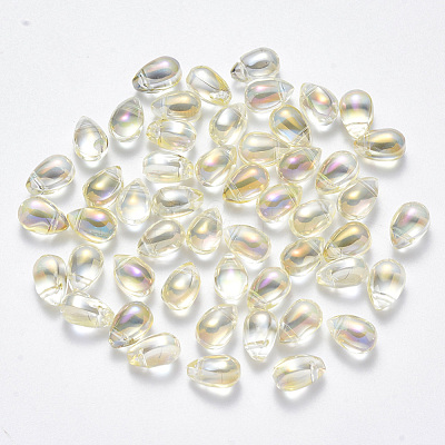 Transparent Spray Painted Glass Charms GLAA-R211-03-D03-1