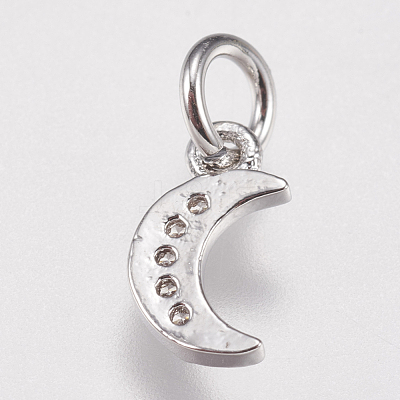 Brass Micro Pave Cubic Zirconia Charms ZIRC-E147-59P-1