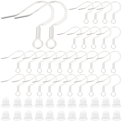 100Pcs Brass French Earring Hooks KK-BBC0015-45B-1