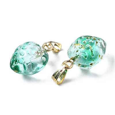 Two Tone Transparent Spray Painted Glass Pendants GLAA-N035-014-G06-1