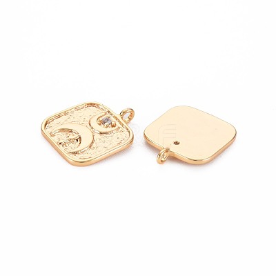 Brass Micro Pave Clear Cubic Zirconia Pendants KK-S356-745-1