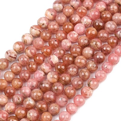 Natural Rhodonite Beads Strands G-Z153-A01-6mm-1