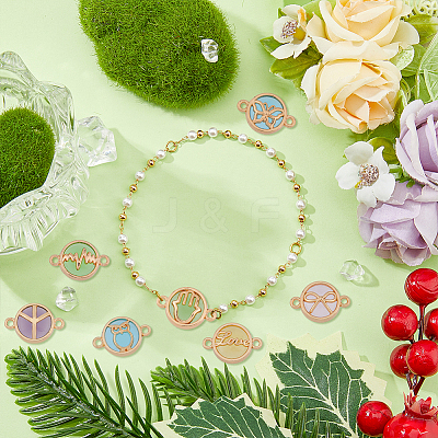 38pcs 19 styles Glass Connector Charms GLAA-DC0001-26-1