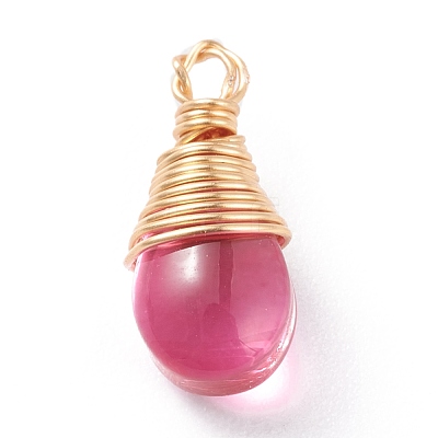 Transparent Glass Pendants PALLOY-JF00560-1