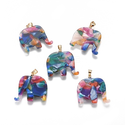 Resin Pendants KK-G361-01G-1